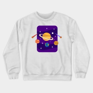 Solar System With Planets Astronaut gift Crewneck Sweatshirt